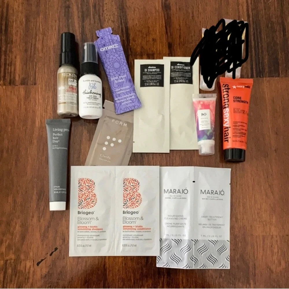13 Piece Luxury Hair Care Deluxe Sample Bundle Variety Set Shampoo Gel Style NWT
